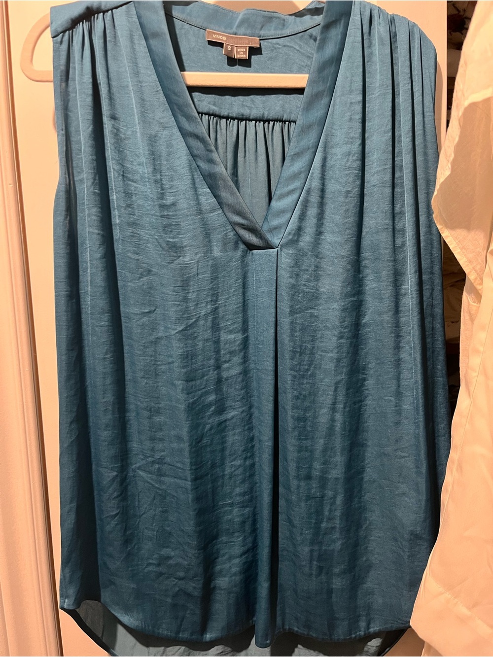 Vince Teal Blue Flowing V Neck Small